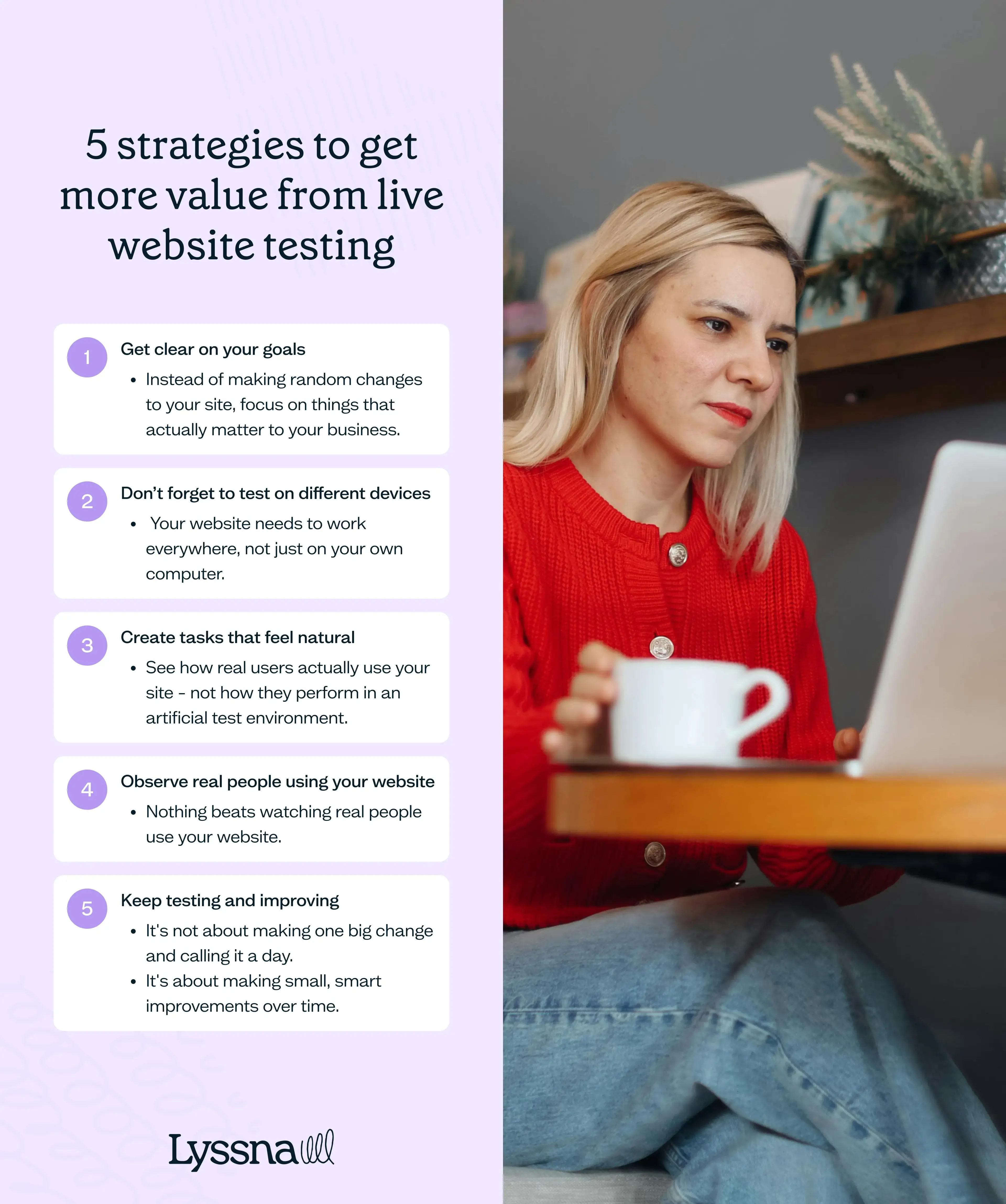 Five strategies to get more value from live website testing